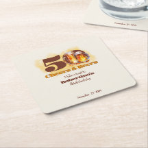 Rustikale einfache Vintage Cheers & Beers 50. Gebu