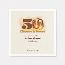 Rustikale einfache Vintage Cheers & Beers 50. Gebu