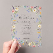 Rustikale Einfache Wildblume Frühjahrssonne Acryleinladungen (Insitu (Handheld))