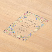 Rustikale Einfache Wildblume Frühjahrssonne Acryleinladungen (Ablage )