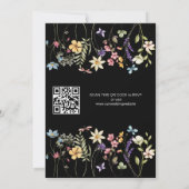 Rustikale Einfache Wildblume QR Code Hochzeit Einladung (Rückseite)