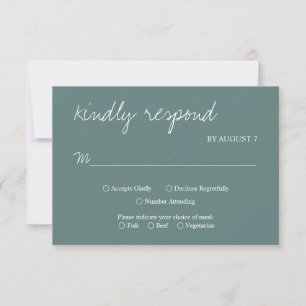 Rustikale Einfachheit Minimalistische Hochzeit RSVP Karte