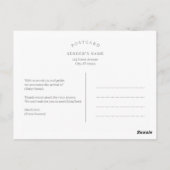 Rustikale Einführung Geburtsankündigung Postkarte (Rückseite)