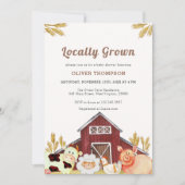 Rustikale, einheimische Landtiere Babydusche Einladung (Vorderseite)