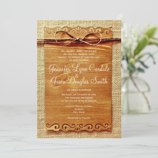 Rustikale Einladung (Stehend Vorderseite)