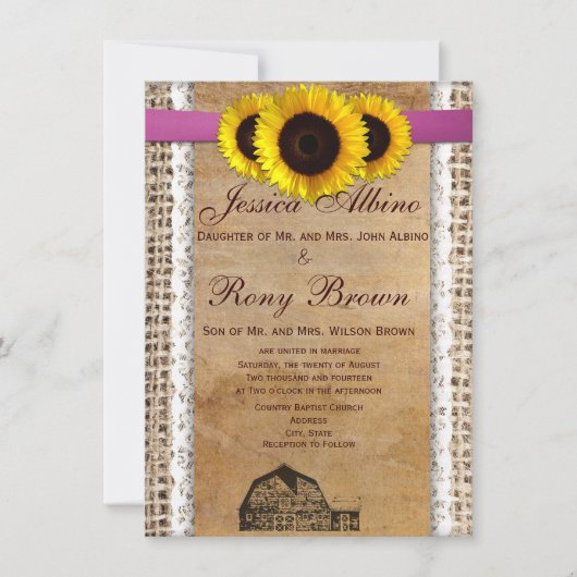 Rustikale Einladung (Vorderseite)