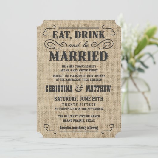 Rustikale Einladung (Stehend Vorderseite)