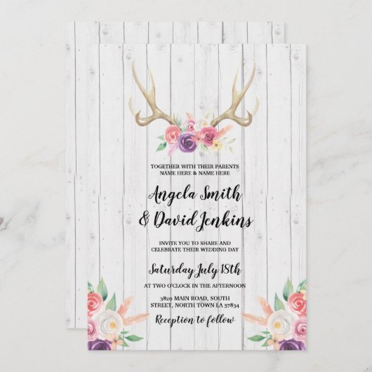 Rustikale Einladung (Vorne/Hinten)