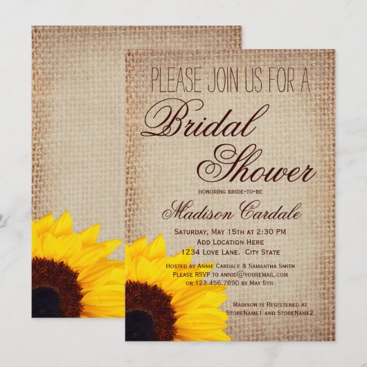 Rustikale Einladung (Vorne/Hinten)