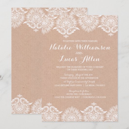 Rustikale Einladung (Vorne/Hinten)