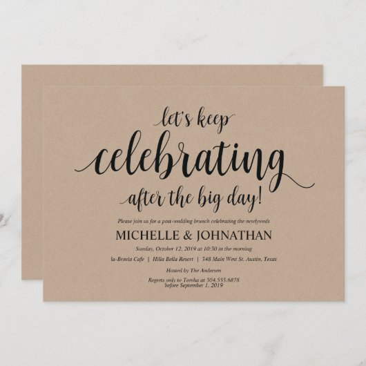 Rustikale Einladung (Vorne/Hinten)