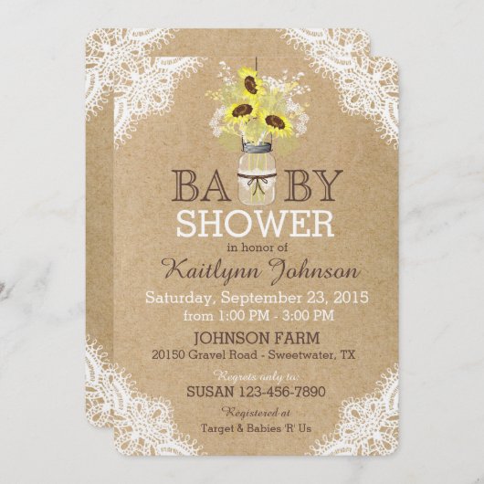 Rustikale Einladung (Vorne/Hinten)