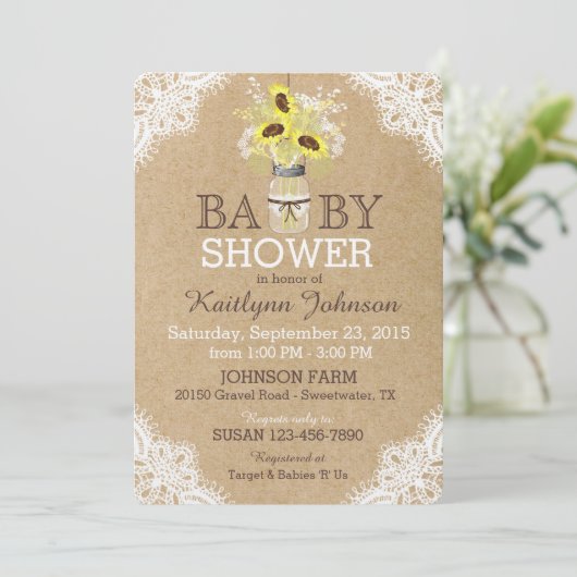 Rustikale Einladung (Stehend Vorderseite)