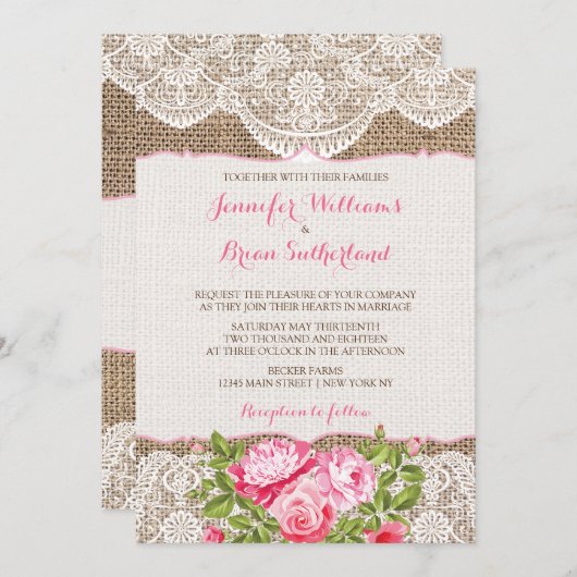 Rustikale Einladung (Vorne/Hinten)