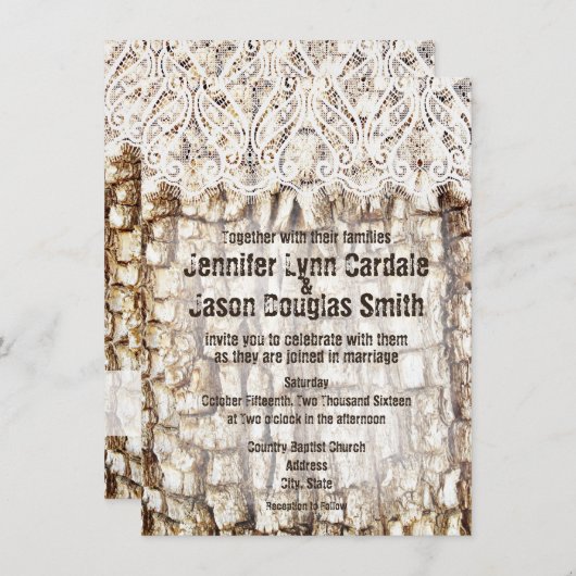 Rustikale Einladung (Vorne/Hinten)