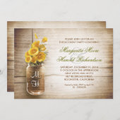 Rustikale Einladung der Mason Jar-Verlobungsfeier (Vorne/Hinten)