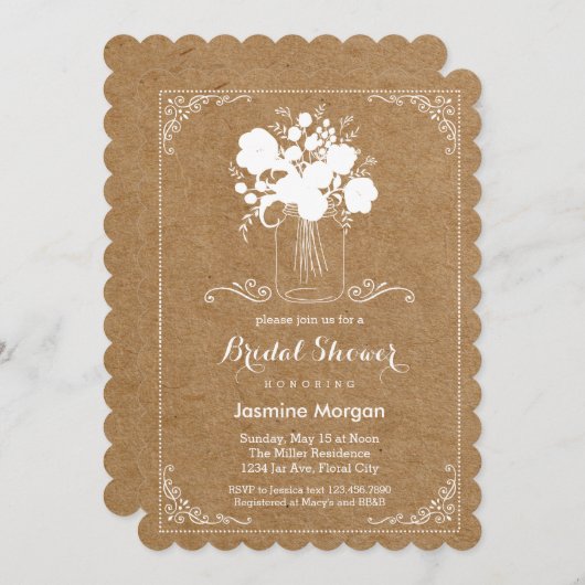 Rustikale Einladung der Mutter Tages (Vorne/Hinten)