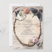 Rustikale Einladung der weißen Birke und Hummingbi (Vorderseite)