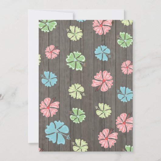 Rustikale Einladung Luau Tropical Beach (Rückseite)