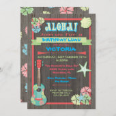 Rustikale Einladung Luau Tropical Beach (Vorne/Hinten)