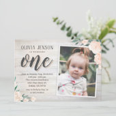 Rustikale Einladung zum 1. Geburtstag (Stehend Vorderseite)