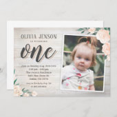 Rustikale Einladung zum 1. Geburtstag (Vorne/Hinten)