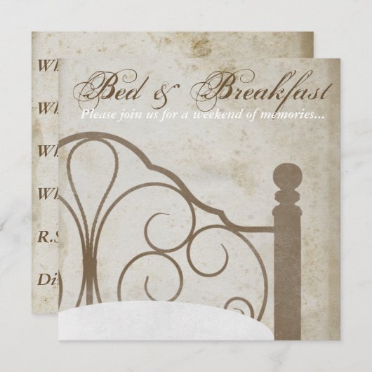 Rustikale Einladung zum Bed and Breakfast Antique (Vorne/Hinten)
