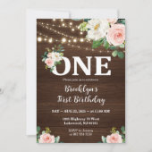 Rustikale Einladung zum ersten Geburtstag (Vorderseite)