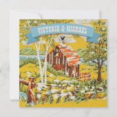 Rustikale Einladung zum Hochzeitsfeiern (Vorderseite)