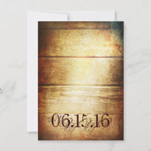 Rustikale Einladung zum Hochzeitsfeiern mit Stallh (Rückseite)