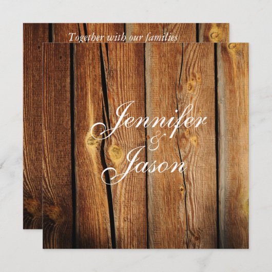 Rustikale Einladung zum Hochzeitsfeiern mit Stallh (Vorne/Hinten)