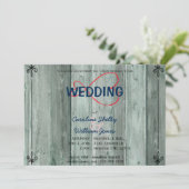 Rustikale Einladung zum Hochzeitswettbewerb Rotes  (Stehend Vorderseite)