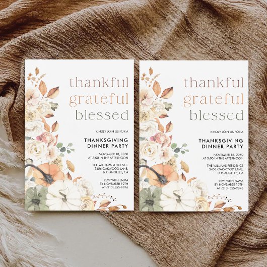 Rustikale Einladung zum Thanksgiving-Dinner mit Kü