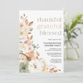 Rustikale Einladung zum Thanksgiving-Dinner mit Kü (Stehend Vorderseite)