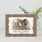 Rustikale Einladung zur Hochzeit: Hitze: Pferde (Stehend Vorderseite)