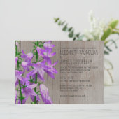 Rustikale Einladung zur Hochzeit in Campanula (Stehend Vorderseite)