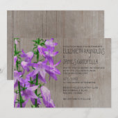 Rustikale Einladung zur Hochzeit in Campanula (Vorne/Hinten)