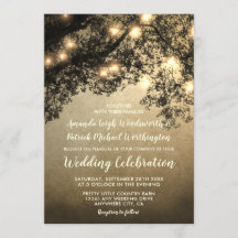 Rustikale Einladung zur Hochzeit Vintager Bäume