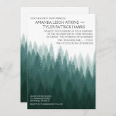 Rustikale Einladung zur Hochzeit von Evergreen Pin (Vorne/Hinten)