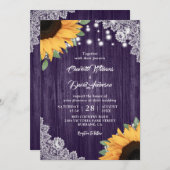 Rustikale Einladung zur Hochzeit von Lila und Sonn (Vorne/Hinten)