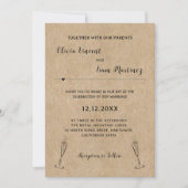 Rustikale Einladung zur Hochzeit von Papier (Vorderseite)