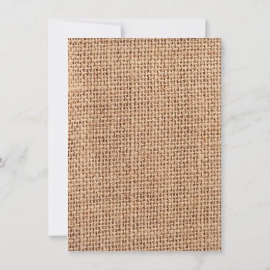 Rustikale Einladungen für Burlap Sonnenblume Brida (Rückseite)