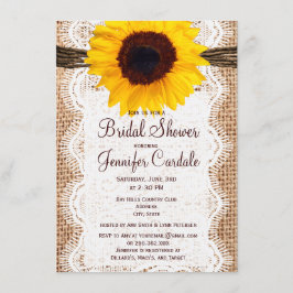 Rustikale Einladungen für Burlap Sonnenblume Brida
