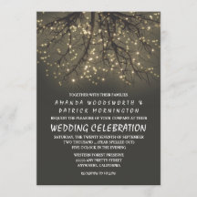 Rustikale Einladungen für Hochzeiten von Bäumen