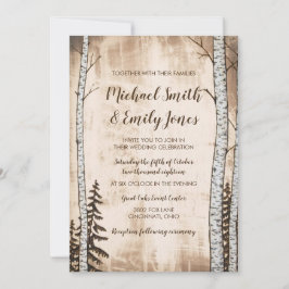 Rustikale Einladungen für Hochzeiten von Holz und 