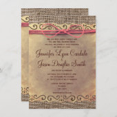 Rustikale Einladungen zu Vintagen Papierbrüchen (Vorne/Hinten)