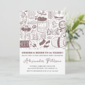 Rustikale Einladungen zum 65. Geburtstag Bier Vint (Stehend Vorderseite)