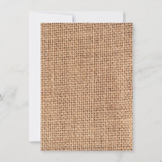 Rustikale Einladungen zum Burlap-Junggeselinnen-Ab (Rückseite)