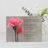 Rustikale Einladungen zur Mini-Carnation-Hochzeit (Stehend Vorderseite)