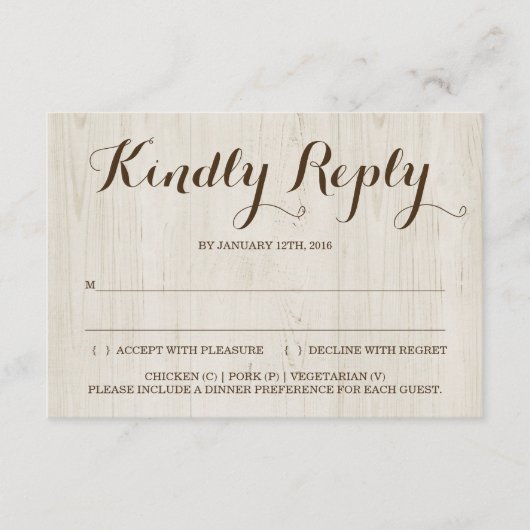 Rustikale Einladungskarte (Vorderseite)